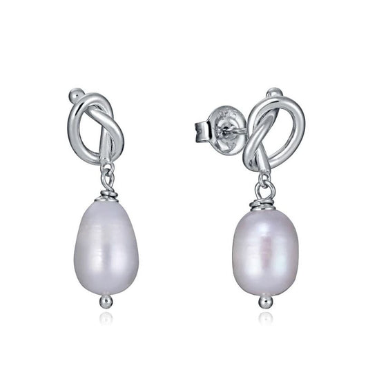 Viceroy oorbellen dames van sterling zilver 925 met elegante parelhangertjes.