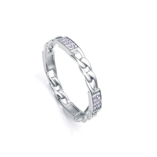 Elegante Viceroy ring voor dames van sterling zilver met sprankelende details.