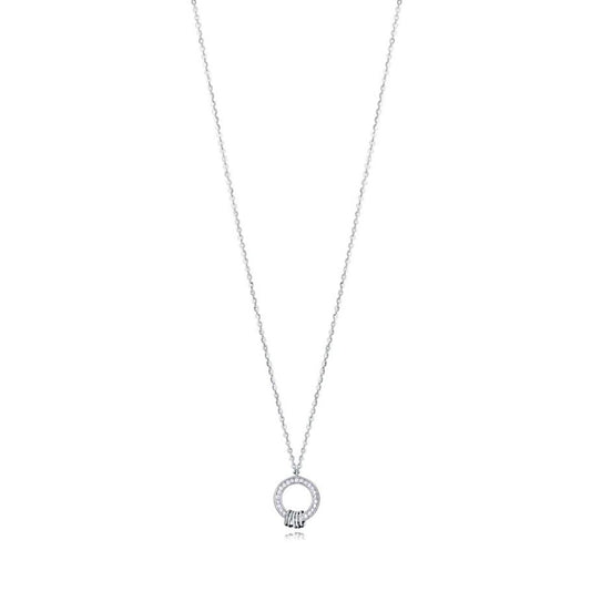 Elegante Viceroy damesketting van sterling zilver met een ronde hanger.