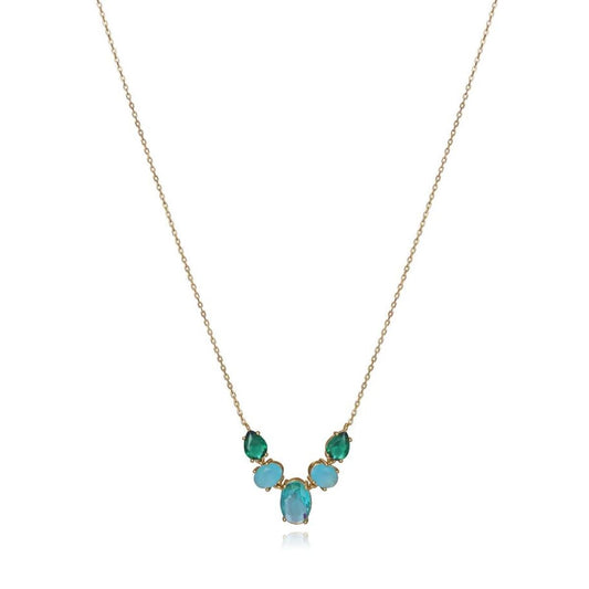 Viceroy dames ketting van sterling zilver met een tijdloos ontwerp en kleurrijke edelstenen.