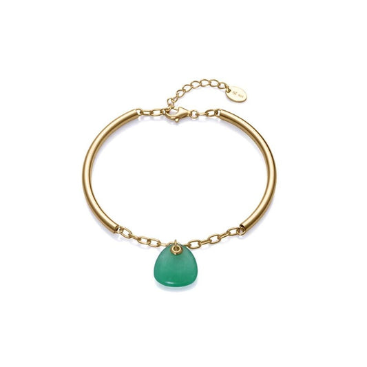 Viceroy armband voor dames van sterling zilver met een groene edelsteenhangertje.
