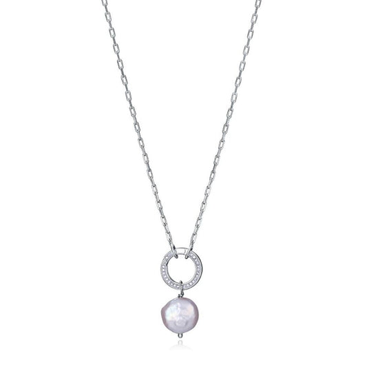 Viceroy ketting voor dames van sterling zilver 925 met trendy ontwerp en parelhangertje.