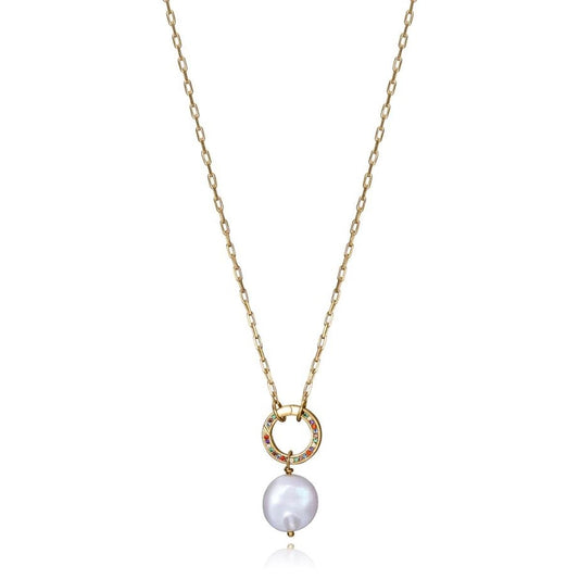 Viceroy damesketting van sterling zilver met elegante hanger en parel.