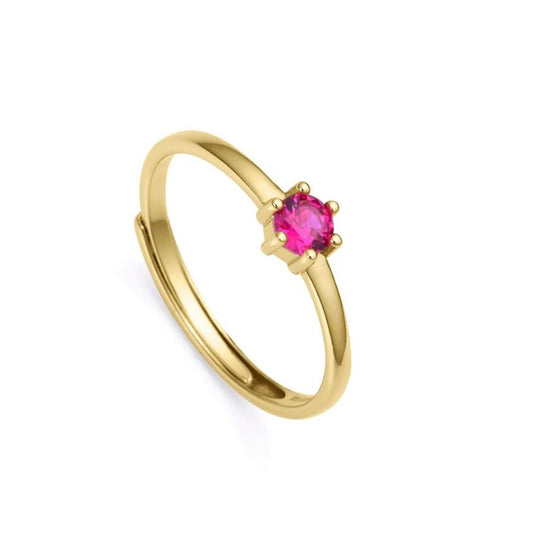 Viceroy ring voor dames in sterling zilver met een elegante, roze steen.