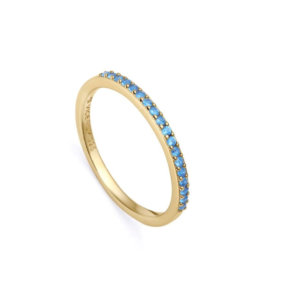 Viceroy damesring van sterling zilver met blauwe stenen, elegant en verfijnd ontwerp.
