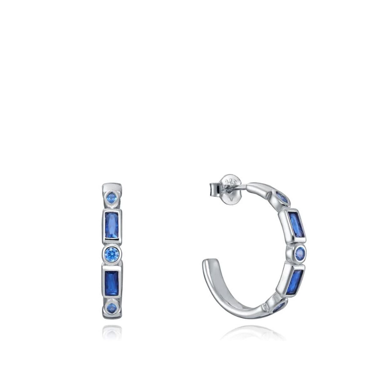 Viceroy oorbellen voor dames van sterling zilver 925 met blauwe stenen, elegant design.