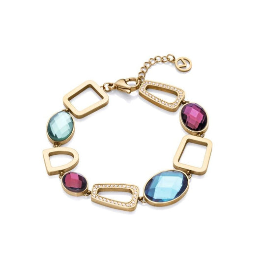 Gouden Viceroy armband voor dames met kleurrijke edelstenen en elegante vormen.
