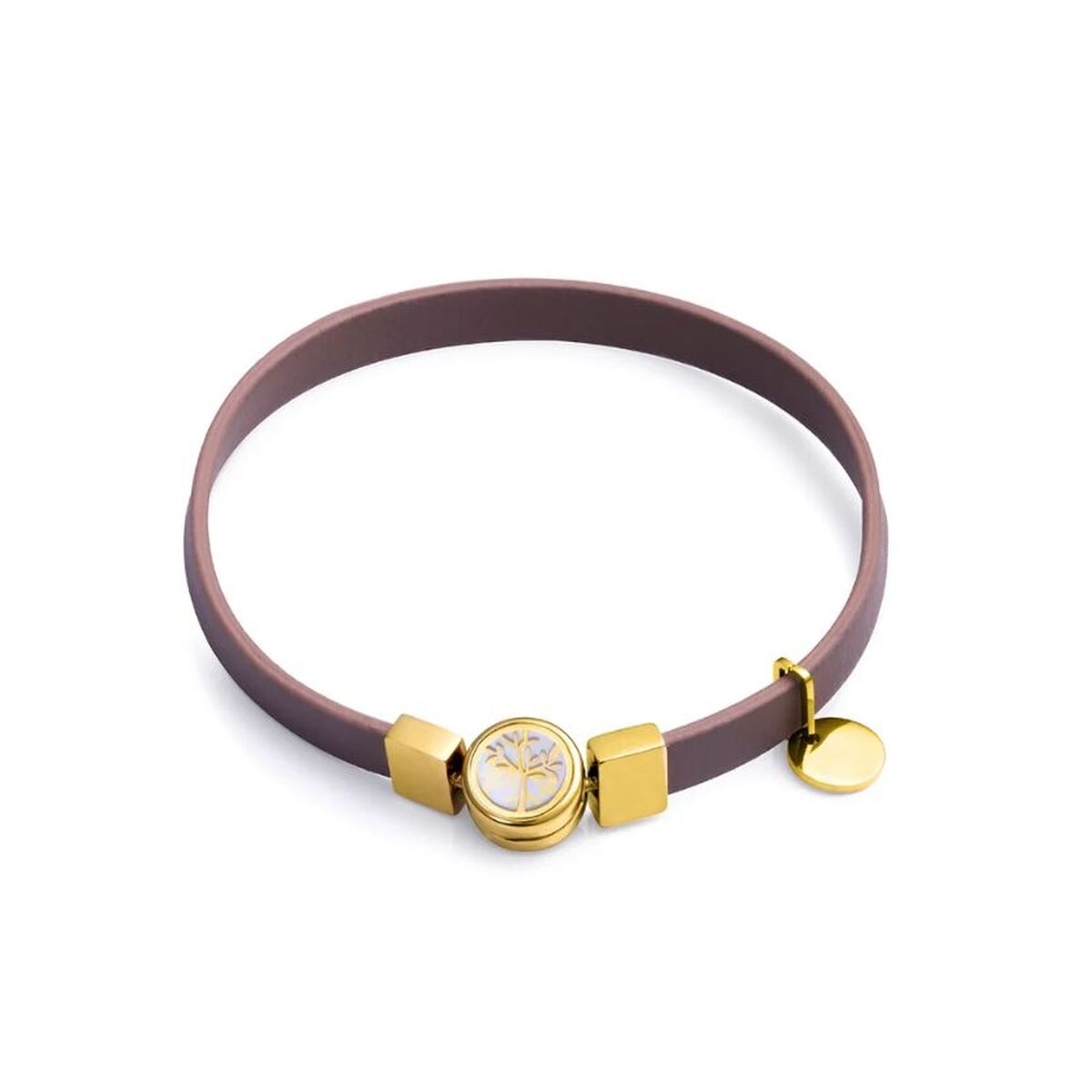 Viceroy damesarmband met elegante gouden sluiting en een bruine band.