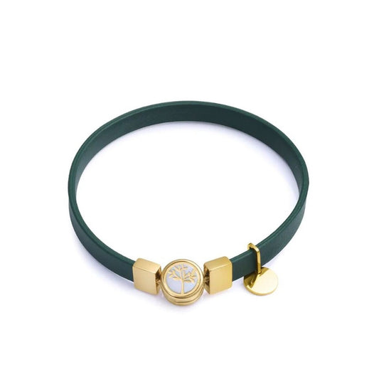 Viceroy dames armband in elegant groen met gouden sluiting en merklogo.