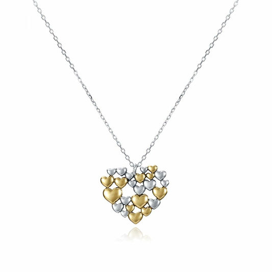 Viceroy dames ketting van sterling zilver met gouden hartjes, elegant en verfijnd.