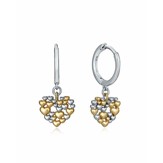 Viceroy oorbellen voor dames in sterling zilver met gouden hartjes, elegante stijl.