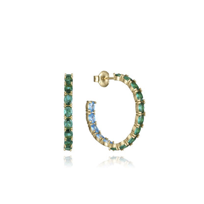 Elegante Viceroy oorbellen voor dames, gemaakt van sterling zilver met kleurrijke stenen.