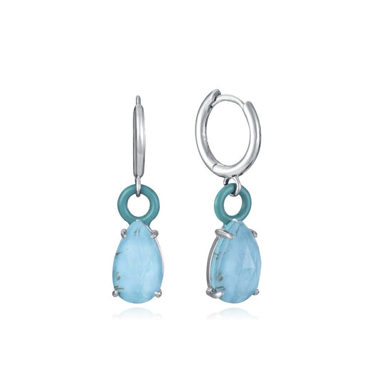 Viceroy oorbellen voor dames in sterling zilver 925 met een elegante blauwe druppelvorm.
