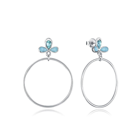 Viceroy dames oorbellen van sterling zilver 925 met een elegant ontwerp en blauwe details.