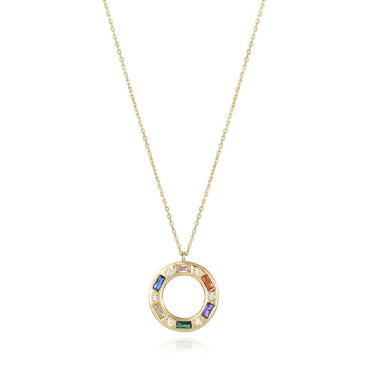 Viceroy ketting voor dames in sterling zilver met kleurrijke edelstenen en elegante cirkelvorm.
