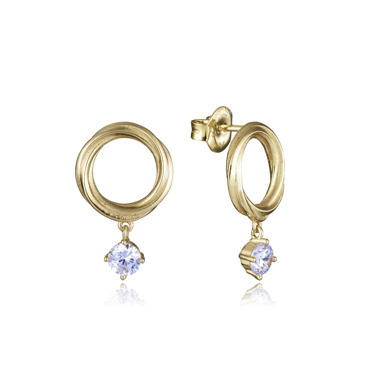Viceroy oorbellen voor dames van sterling zilver 925 met elegante ronde vorm en glinsterende stenen.