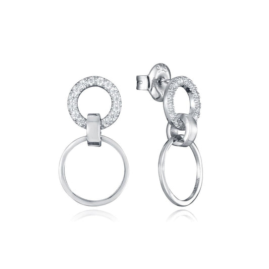 Viceroy oorbellen voor dames van sterling zilver 925 met elegante cirkels en sprankelende details.