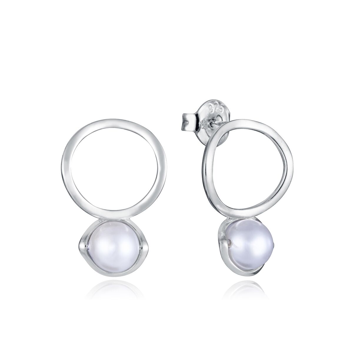 Viceroy oorbellen dames van sterling zilver 925 met elegante ronde vorm en parel.