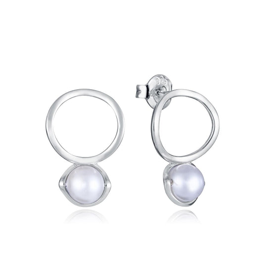 Viceroy oorbellen dames van sterling zilver 925 met elegante ronde vorm en parel.