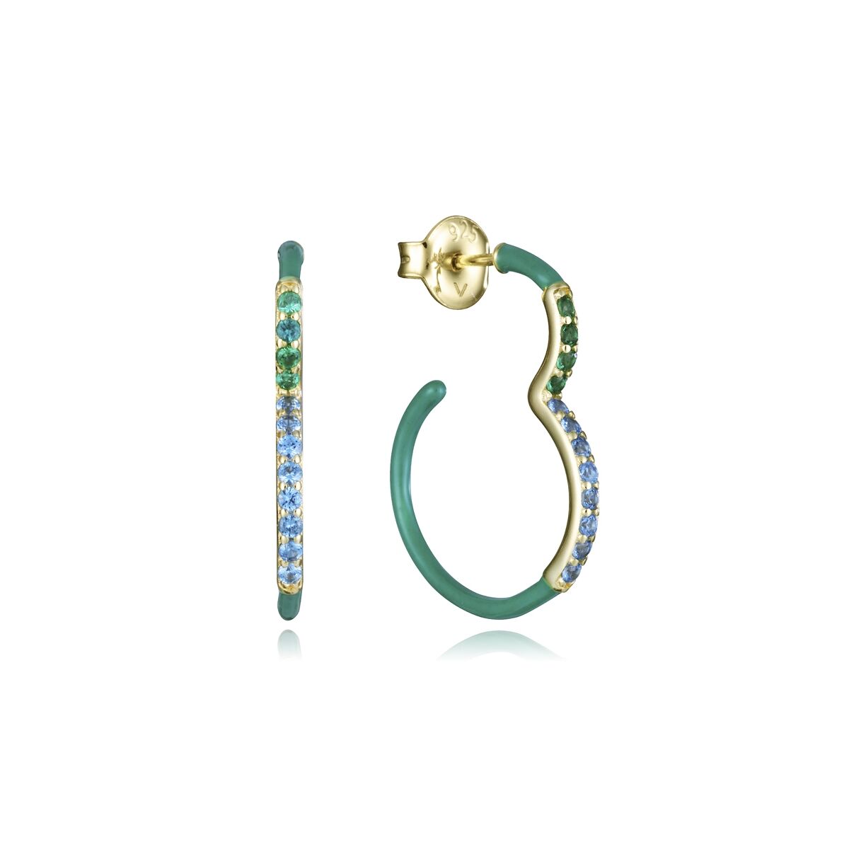 Viceroy oorbellen voor dames in sterling zilver 925 met elegante groene en blauwe details.