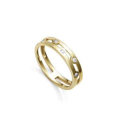 Elegante Viceroy ring voor dames van sterling zilver met stralende mineraalkristallen.