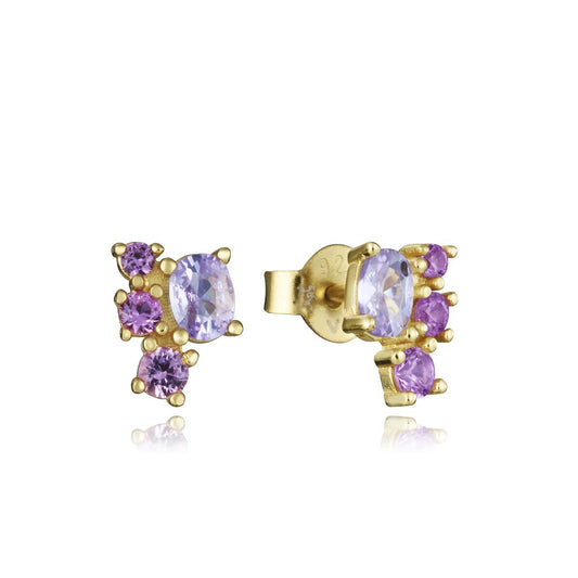 Viceroy oorbellen voor dames van sterling zilver 925 met paarse stenen en elegante afwerking.
