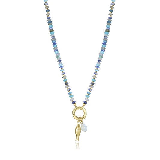 Viceroy gouden ketting voor dames met kleurrijke stenen en elegante sluiting.