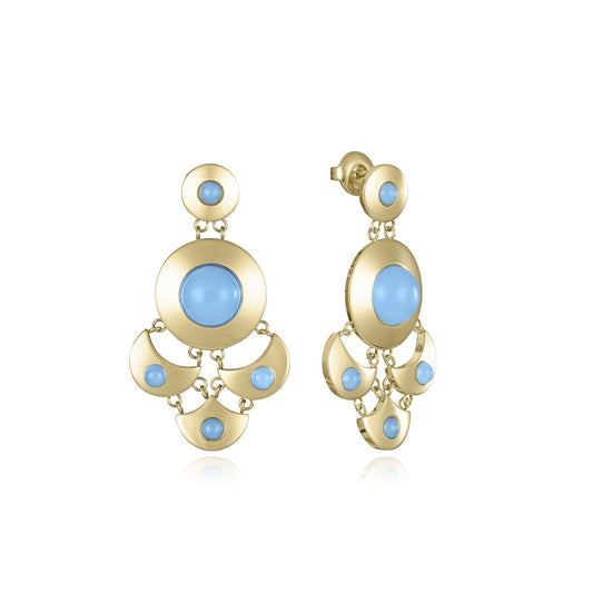 Viceroy oorbellen voor dames van sterling zilver 925 met blauwe kristallen.