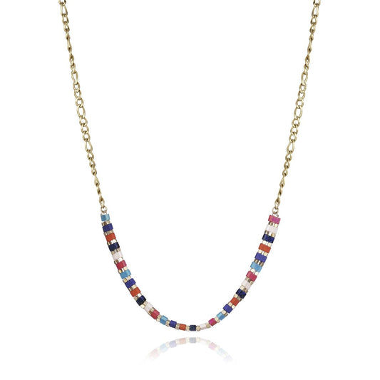 Viceroy gouden damesketting met kleurrijke kralen, elegant ontwerp voor elke gelegenheid.