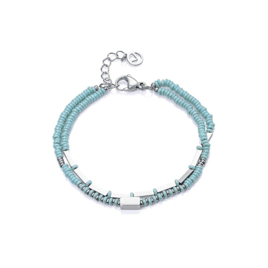 Blauwe Viceroy armband van sterling zilver 925 met elegant design en schakelverstelling.