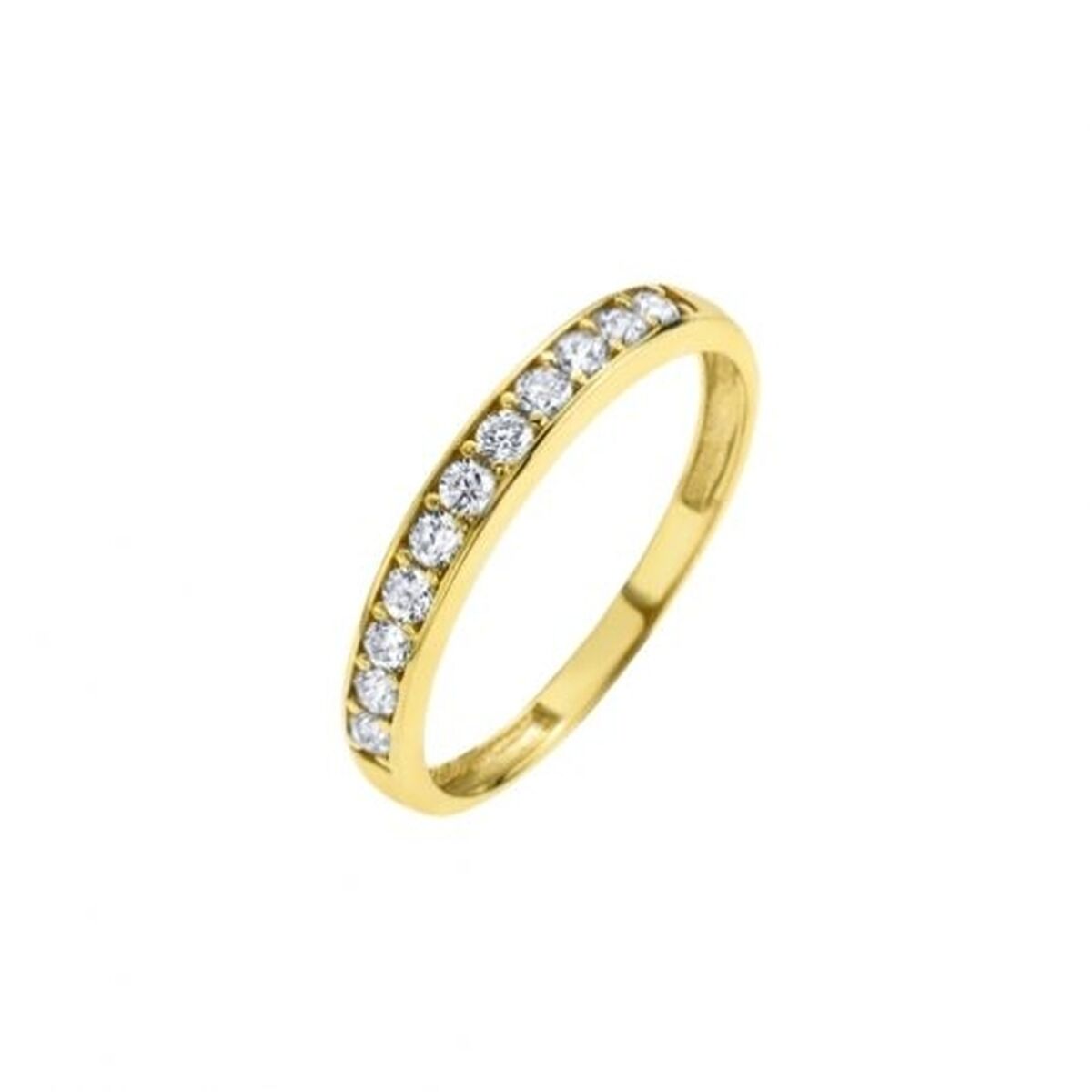 Gouden Lotus ring maat 14 met sprankelende stenen, elegant ontwerp.