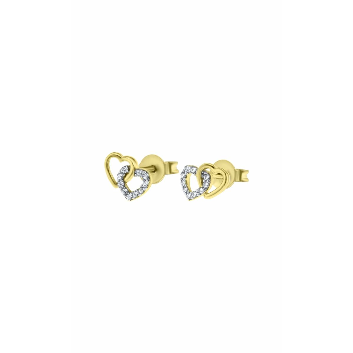 Gouden Lotus oorbellen met elegante afwerking en hartvormige details.
