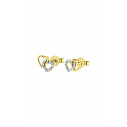Gouden Lotus oorbellen met elegante afwerking en hartvormige details.
