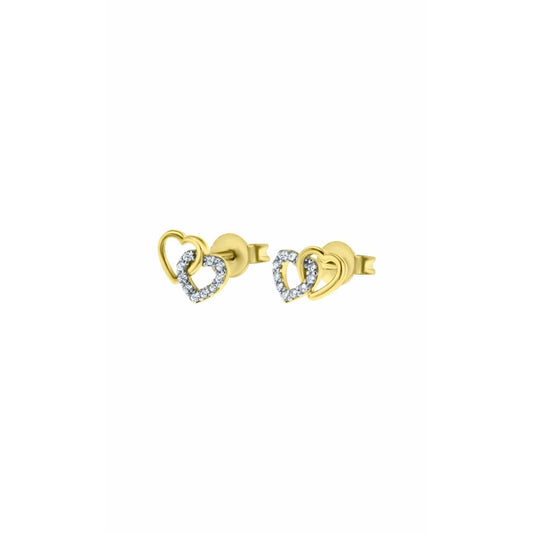 Gouden Lotus oorbellen met elegante afwerking en hartvormige details.