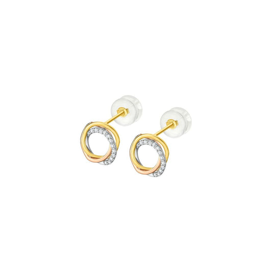 Gouden Lotus oorbellen met elegante afwerking en sprankelende details.
