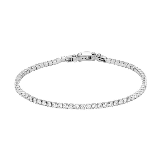 Elegant Radiant dameshorloge met een glinsterende zilveren band en sluiting.