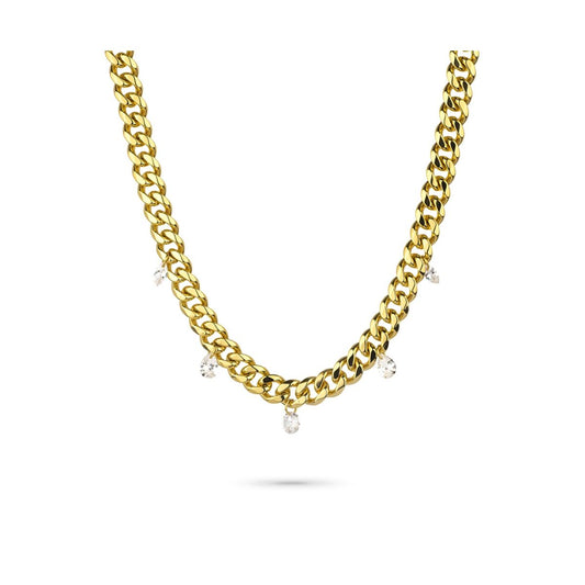 Gouden Radiant ketting met elegante schakels en sprankelende details.
