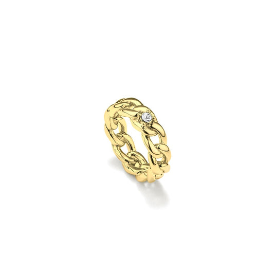 Radiant ring voor dames in 14 karaat goud met een elegant, tijdloos ontwerp.