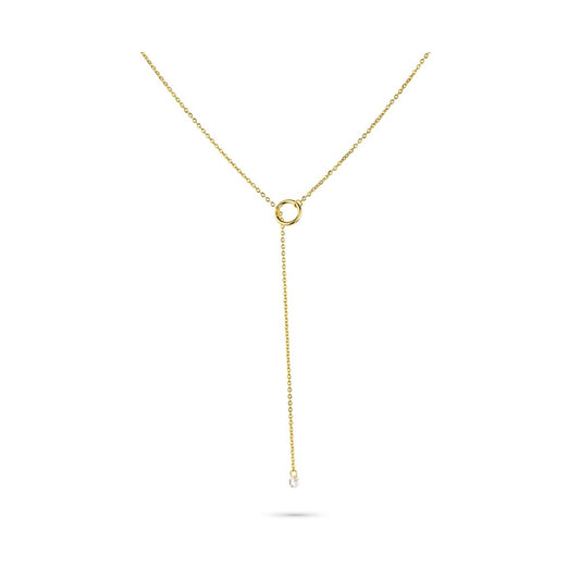 Gouden Radiant ketting voor dames met elegante afwerking en druppelvormige hanger.