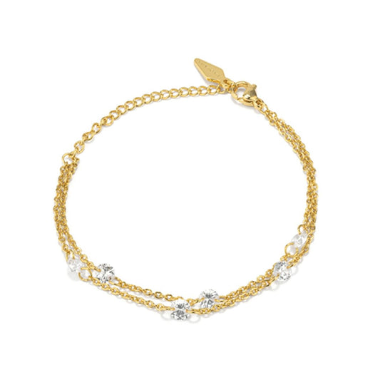 Elegante gouden Radiant armband met sprankelende details voor dames.