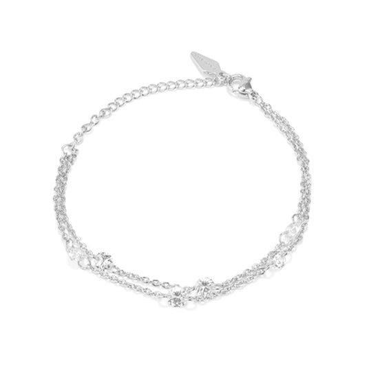 Elegante zilverkleurige Radiant armband met verfijnde details en schakels.