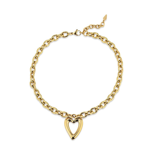 Gouden Radiant armband met hartvormige hanger in elegante stijl.
