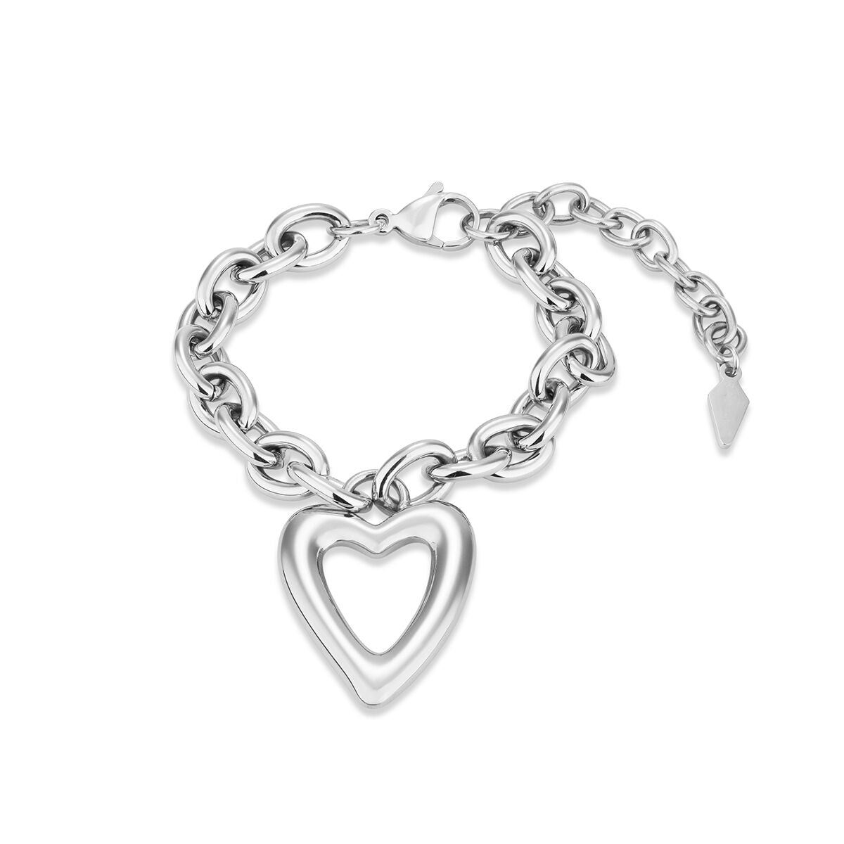 Zilverkleurige Radiant armband voor dames met een tijdloos hartontwerp.