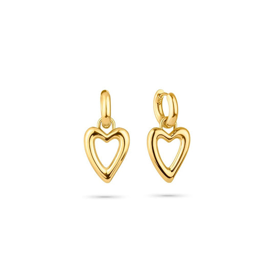 Gouden Radiant oorbellen met elegante hartvorm, perfect voor elke gelegenheid.