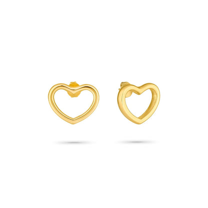 Gouden Radiant oorbellen in hartvormig ontwerp, elegant en stijlvol.