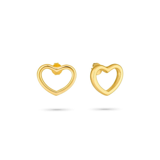 Gouden Radiant oorbellen in hartvormig ontwerp, elegant en stijlvol.