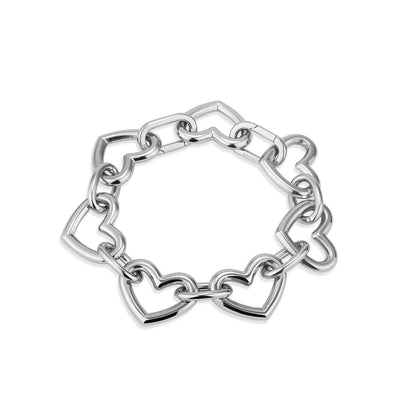 Zilverkleurige Radiant armband met elegant hartontwerp, perfect voor elke gelegenheid.