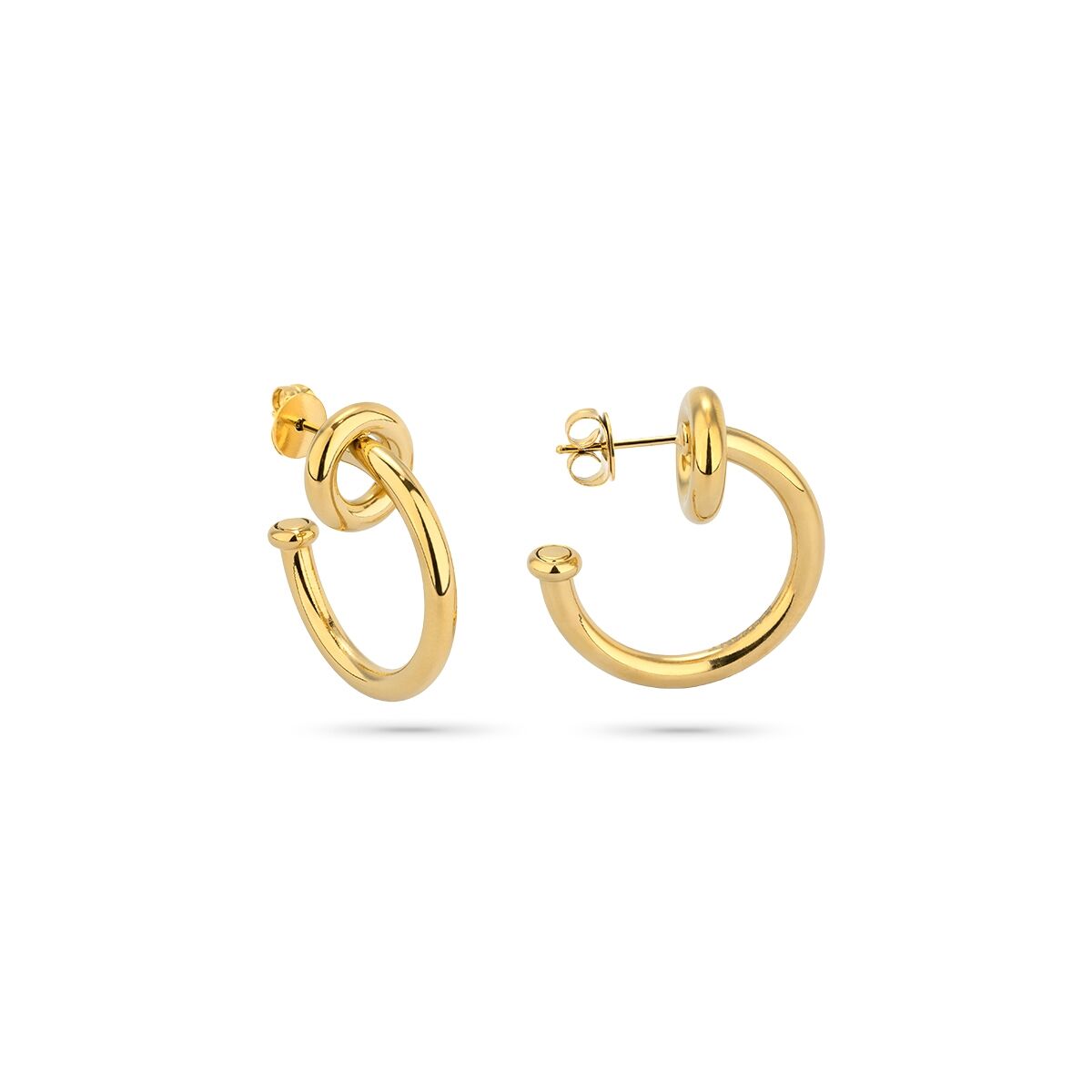 Gouden Radiant oorbellen met exclusief ontwerp en elegante ronde vorm.
