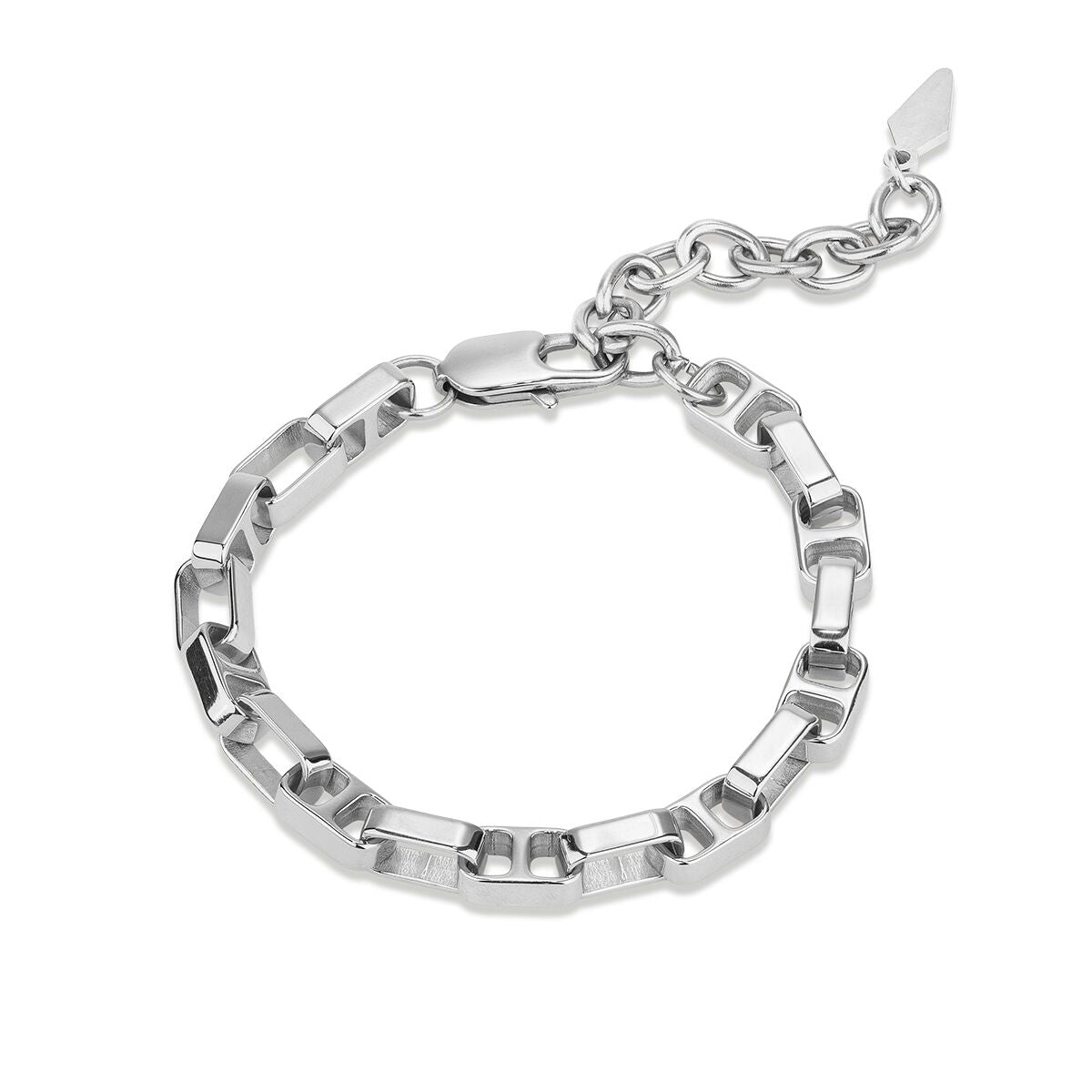 Zilverkleurige Radiant armband met elegant ontwerp en schakels.