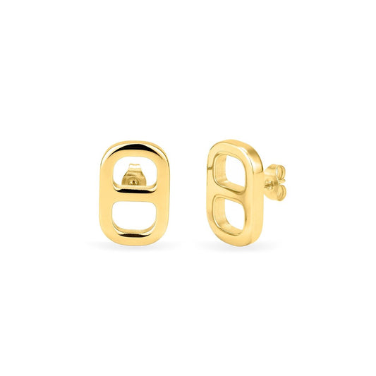 Gouden Radiant oorbellen met elegant ontwerp en moderne vormgeving.